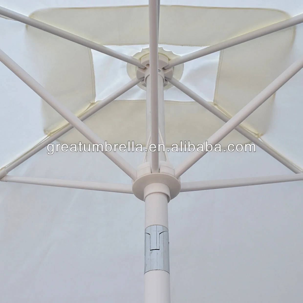 Great  Outdoor 3 X 2  Meter  Garden Restaurant Parasol Patio Umbrella With Crank and Tilt Sunscreen Upf 50+ Rectangle Cream