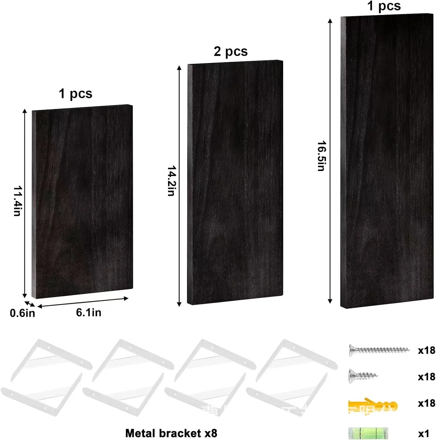 Hanging Home Decor Rustic Metal Kitchen Rack Book Storage Wood Floating Wall Shelf Wall Mounted Shelves For Living Room