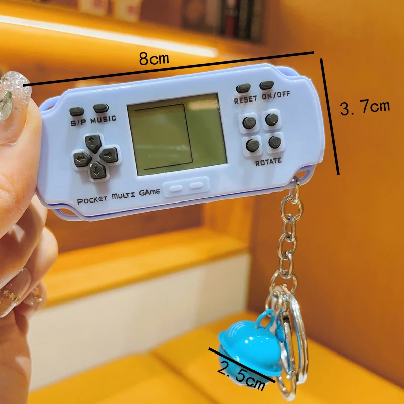 Toy Mini Video Gaming Machine Console Keychain Stereo Handheld Electronic game keychain Pendant Llavero