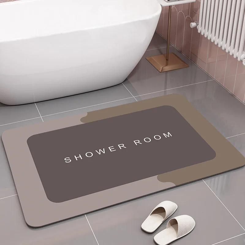 Absorbent Bathroom Anti-slip Shower Rug Quick Drying Kitchen Entrance Doormats Home Bathtub Diatom Mud Carpet Bath Mat