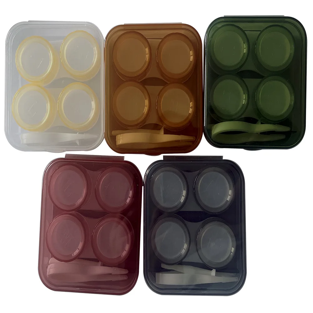 Wholesale custom mini contact lens containers Multiple styles color contact lens cases