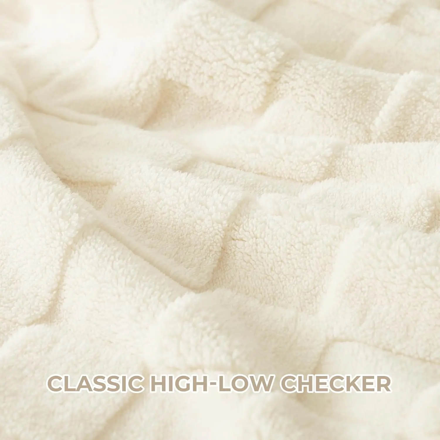 Fluffy Multi Size Jacquard Checkered Comforter Set Soft Sherpa Comforter 3pcs Warm Bedding Set with 2 Pillowcases for Winter