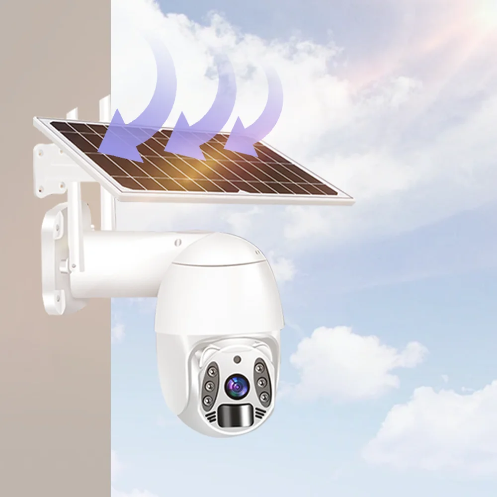 Solar camera 4G Wifi network camera Indoor solar motion detection dual lens solar PV camera outdoor CCTV