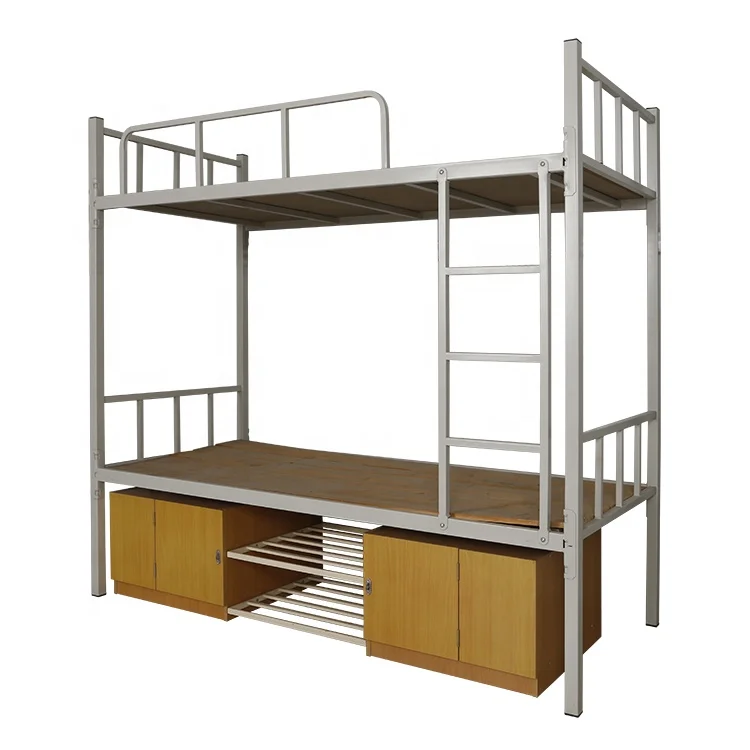 Factory Good quality Price steel double decker queen size  metal bed bunk