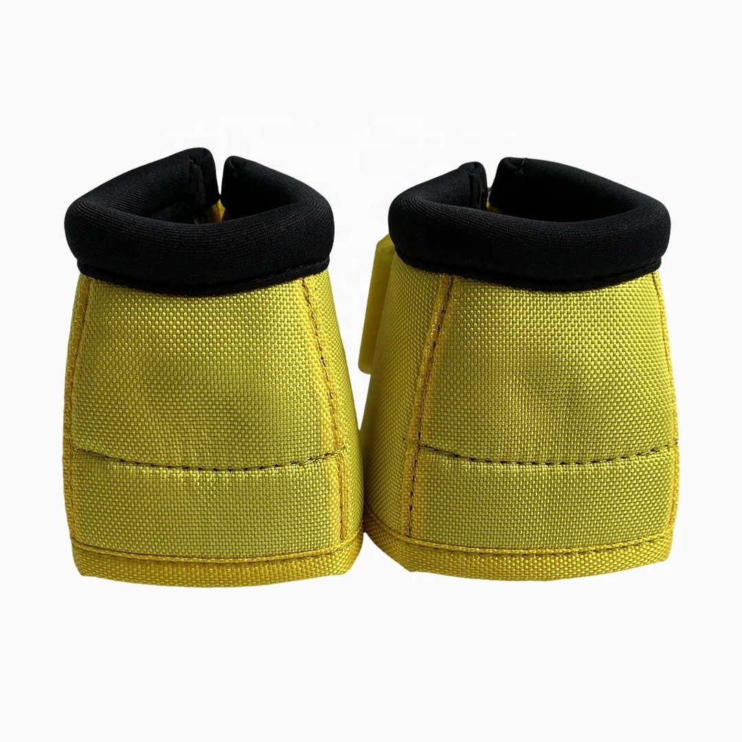 UOO Custom Logo Horse Protective1680D Oxford Cloth Plain Yellow Neoprene Horse Bell Boots