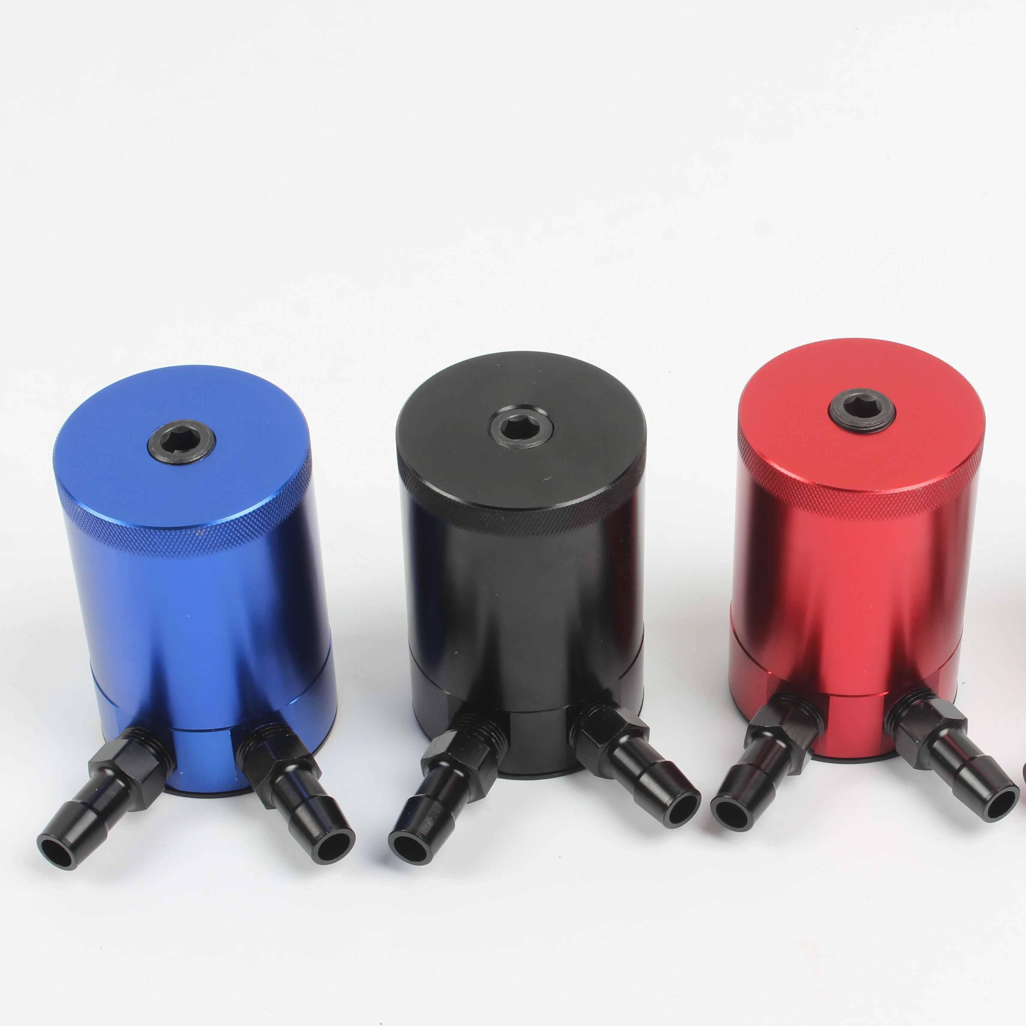 Aluminum Baffled Car Oil Catch Can Tank Separator 3-Port Air-Oil Separator Car accessories