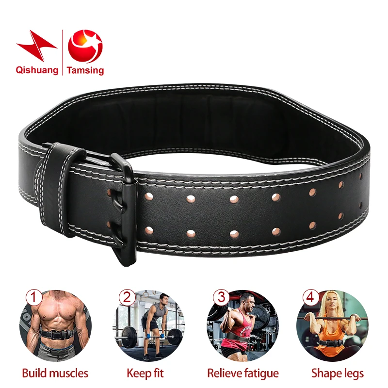 Custom Logo Back Support Gym Belt Unisex Fitness Safety Weightlifting Leather Belt Powerlifting Lever Gym Belt For Men