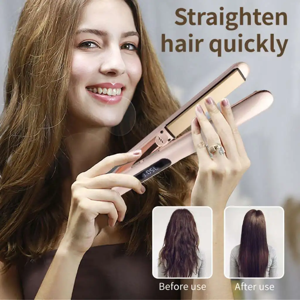 Straightener Professional Hair Flat Iron Professional Steam Style 2 in 1 Flat Iron  Straightener Dryer Hot Air Styler