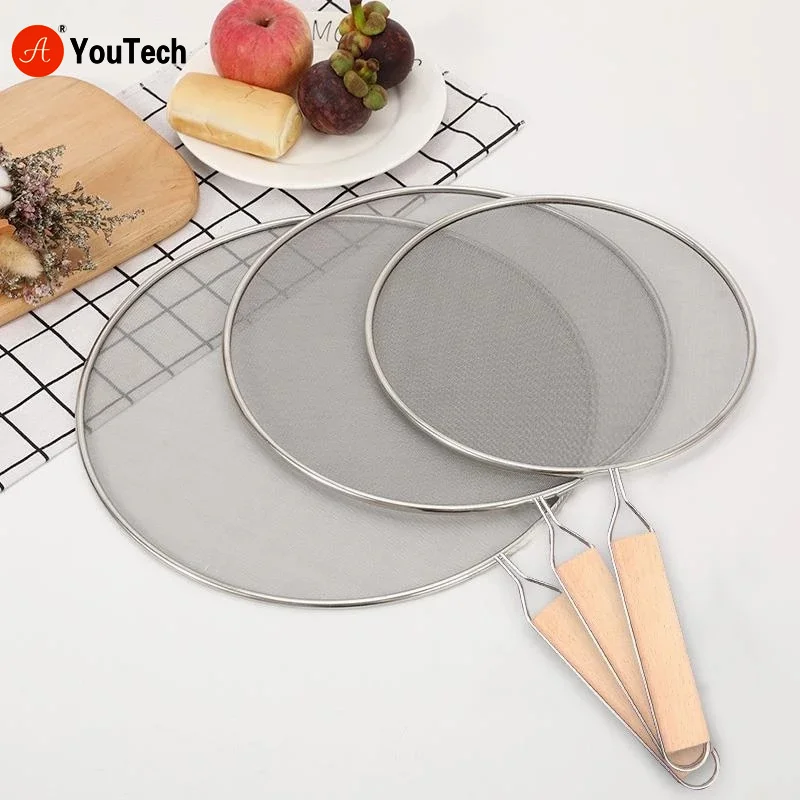 Stainless Steel Splatter Screen for Frying Pans Mesh Guard for Kitchen Cooking Hot Oil Splash Splatter Pot Cover