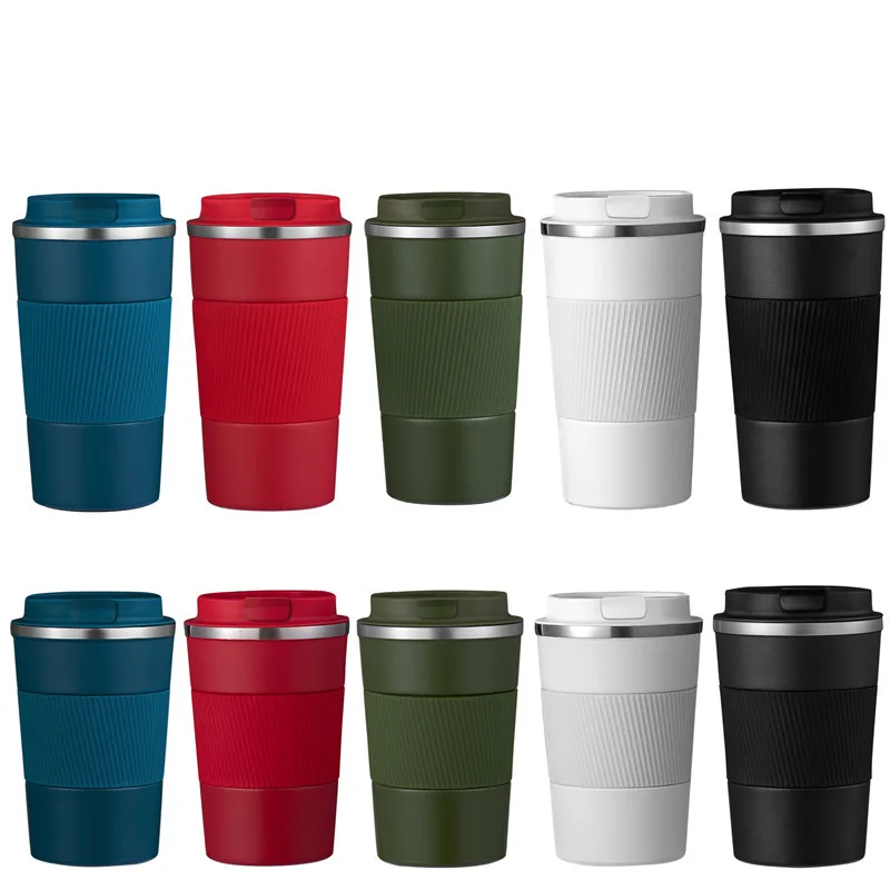 2020 new 304 stainless steel vacuum coffee cup convenient 510ml holster Mark office laser logo