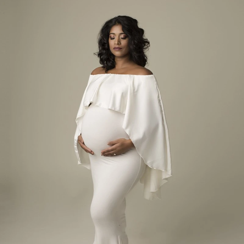 
2021 new fashion pregnant women cape dress set pregnant women for photo shoot 