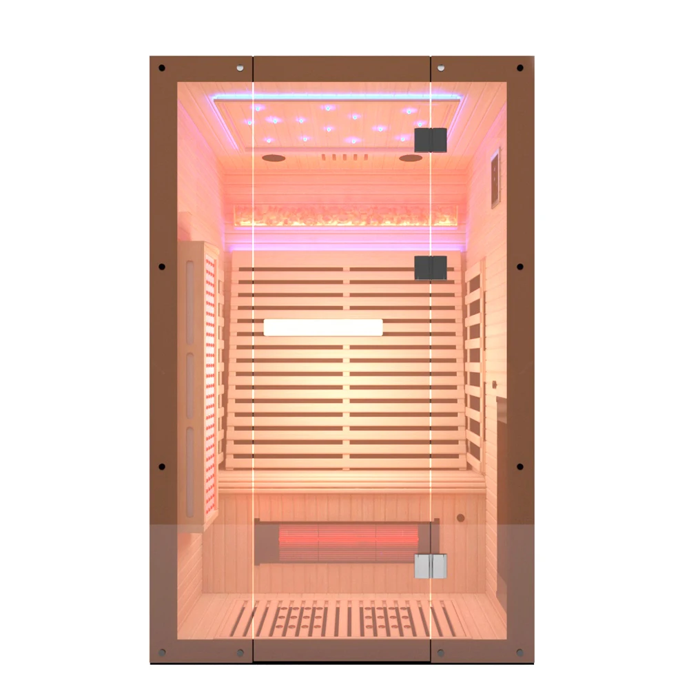 926-KLE-R9 канадский болиголова дальняя инфракрасная сауна на 2 человека с нагревательной пластиной слюды и нагревательной трубкой красного света