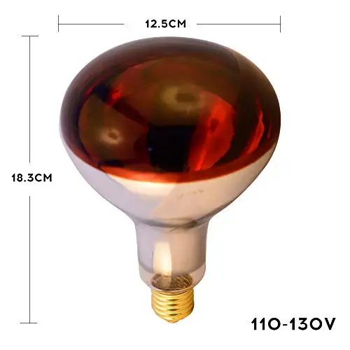 Bongbada Infrared Light Lamp Heater for Heating/Chicken coops/Brooding/Grow Heater Light Bulbs E26 150w heating lamp  for chicks