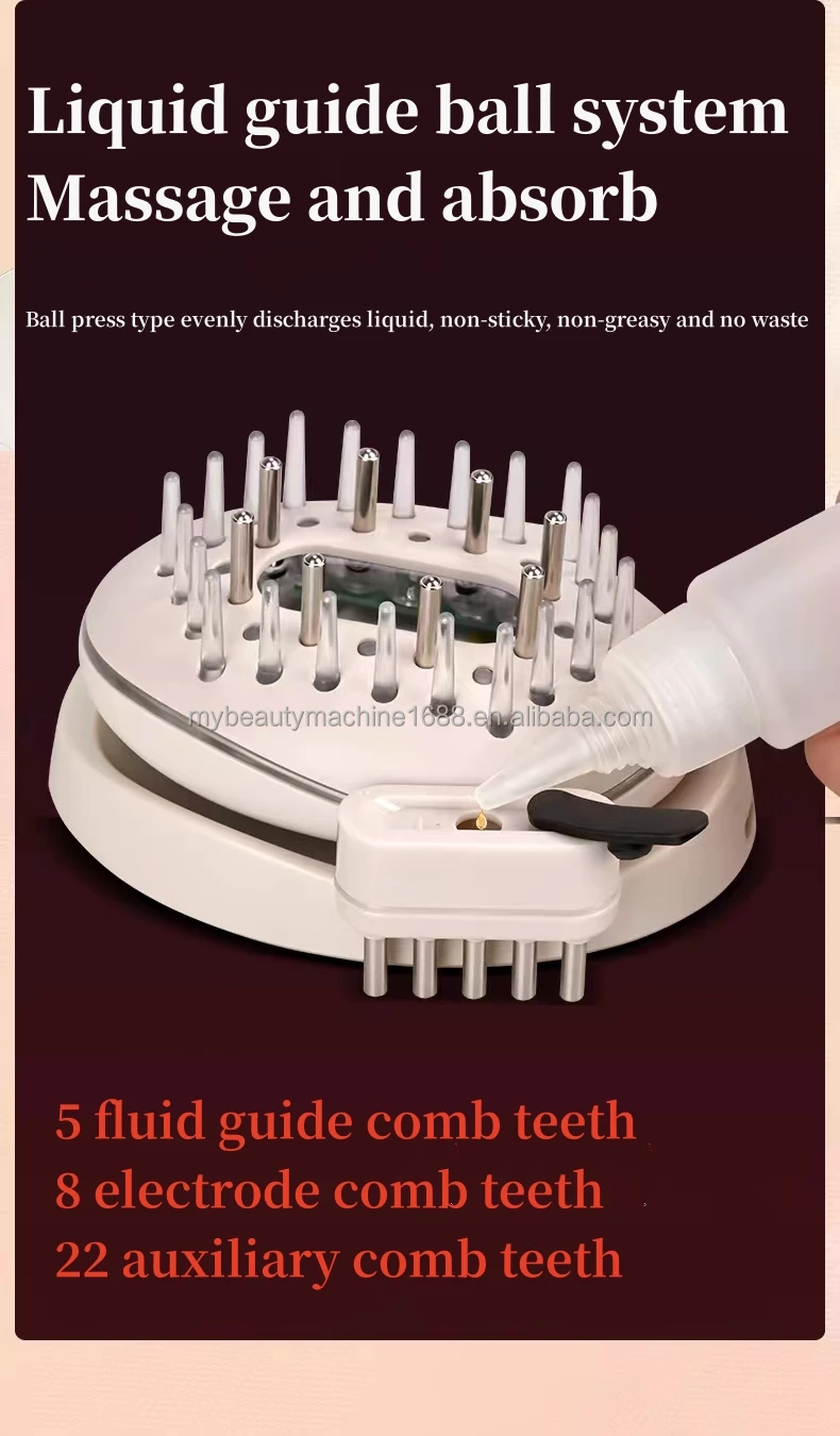 Professional anti-hair loss 650nm red light treatment brush electronic diode laser hair growth comb