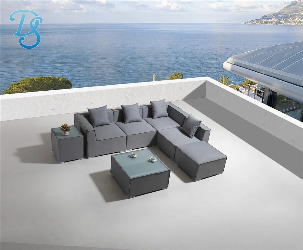 Outdoor furniture sectional patio aluminum frame upholstery living room sofa set comfortable sofas