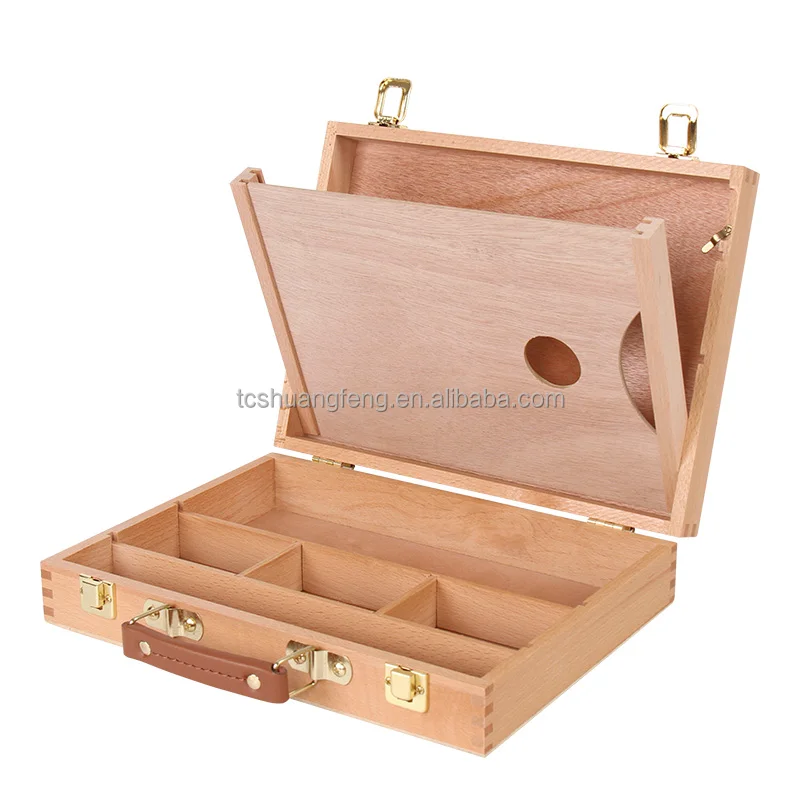 Artist Wood Pastel, Pen, Marker Storage Box with Drawer(s) (Large Tool Box) with Palette Laptop Tools Box HX-5
