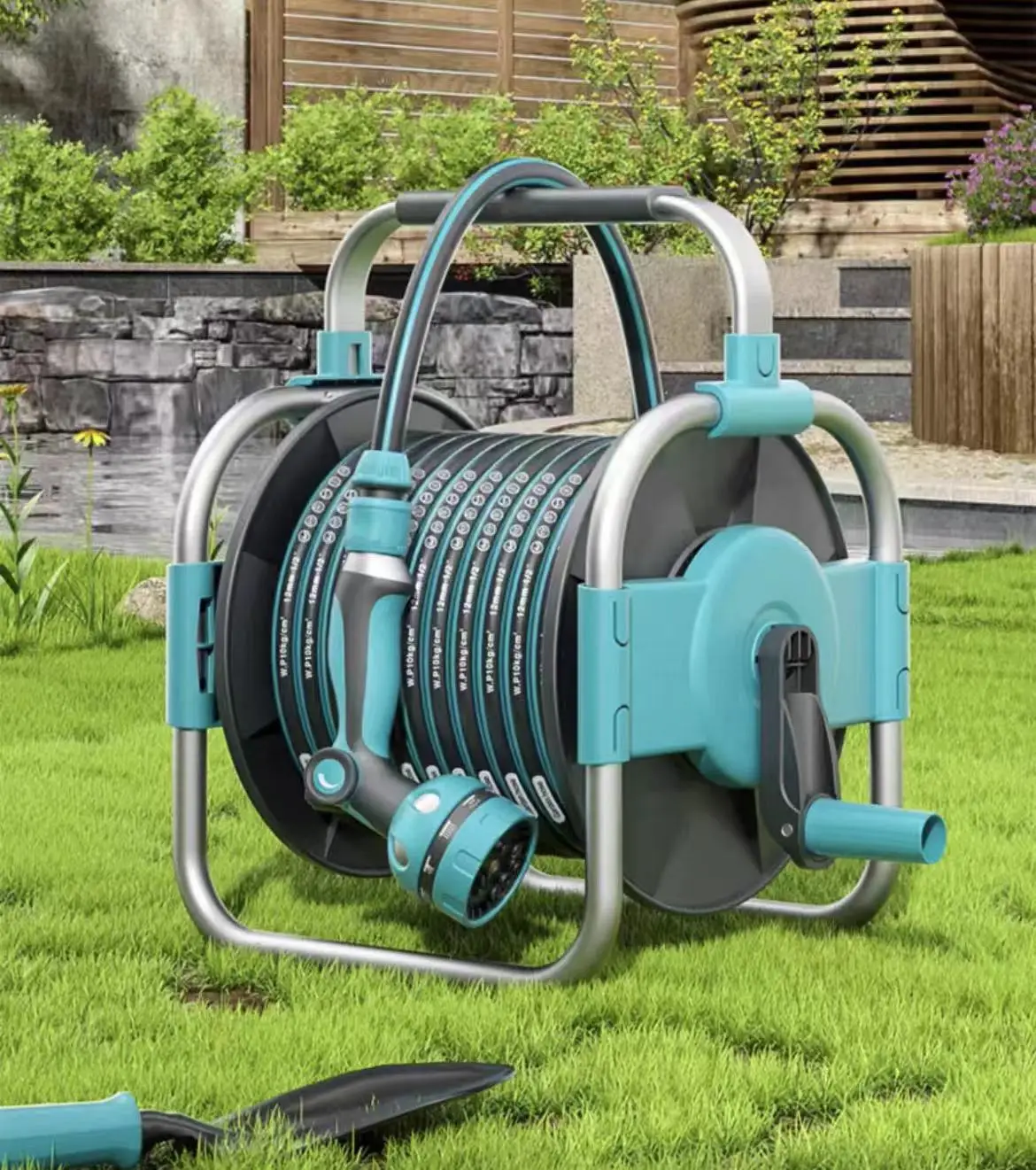 30M Portable Metal Garden Water Hose Reel