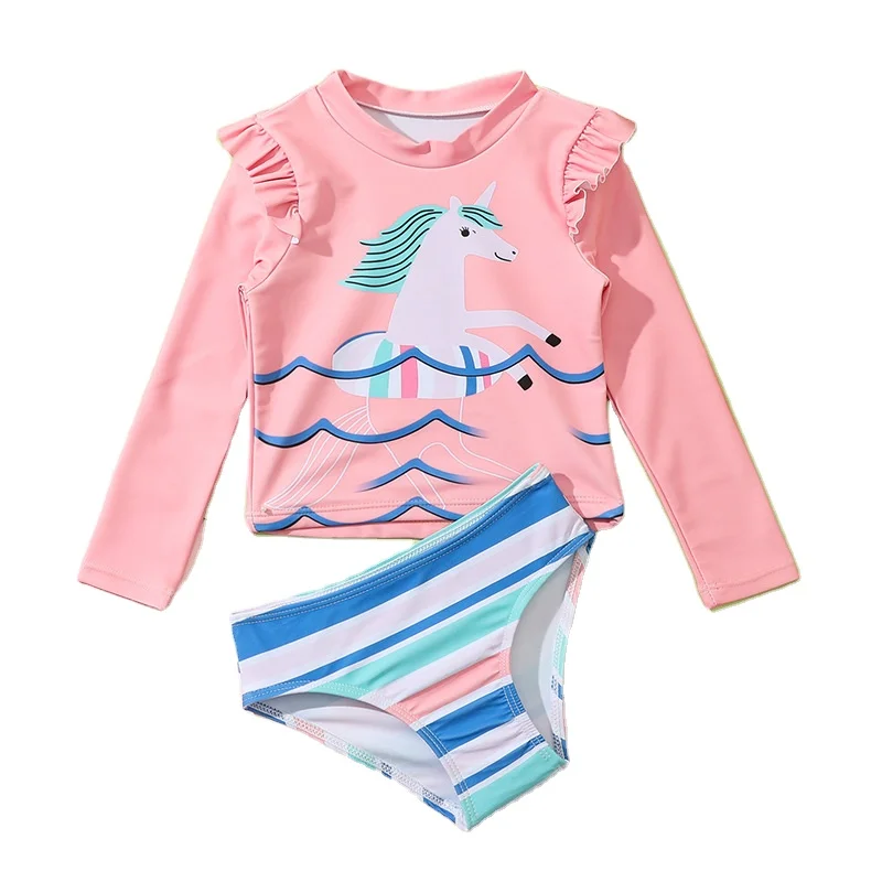 High Quality Cute boys girls swimsuit summer swim wear one piece swimsuits kids girls swimwear