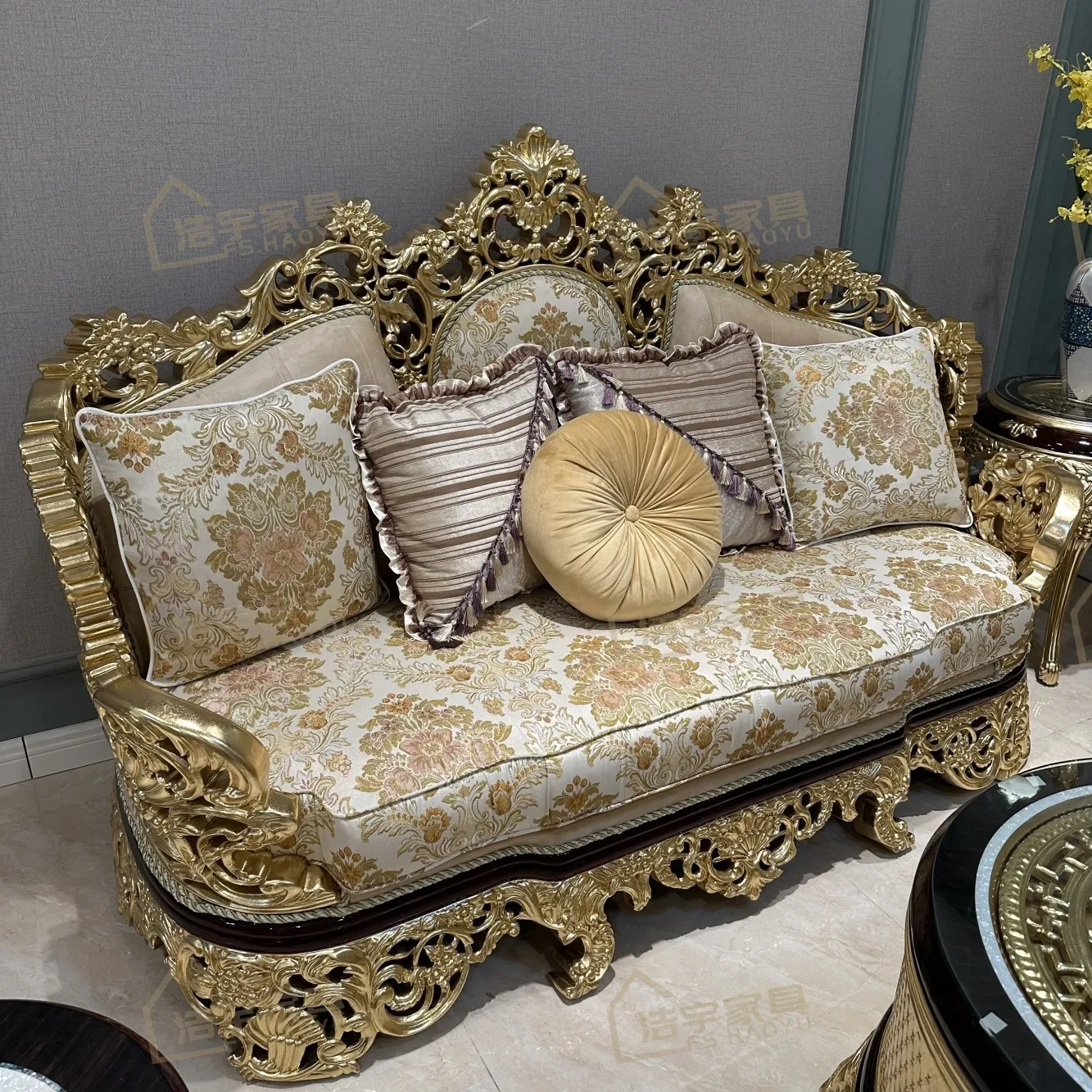 living room noble sofa set antique 6 seater sofa hand carved empire royal furniture Victorian style sofa set