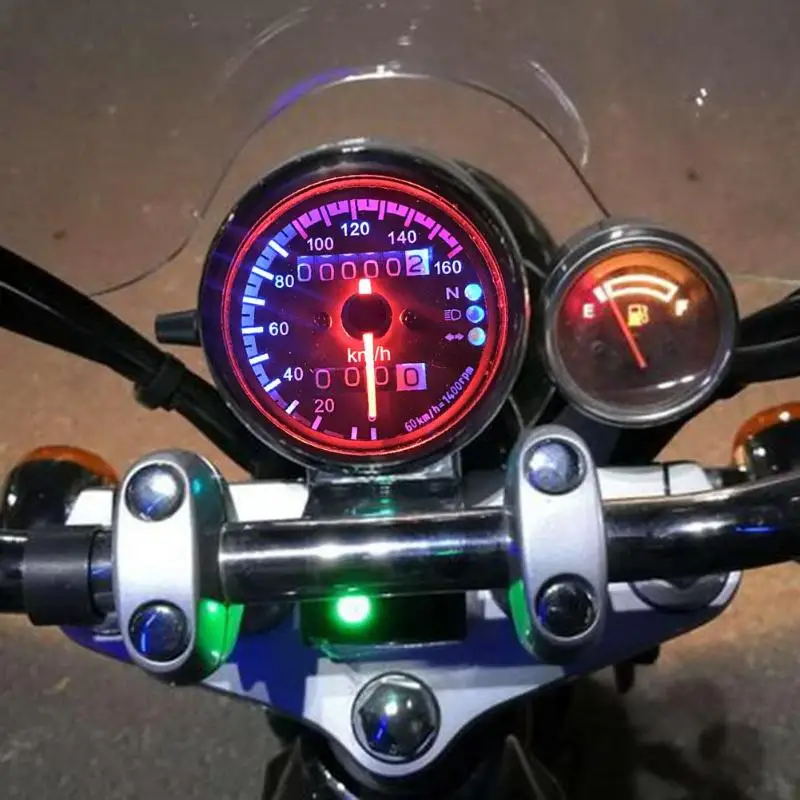 Universal Motorcycle Meter Digital  Speedometer  Dual Speed Meter  12V Motorcycle with LED Indicator Speedometer Motorcycle