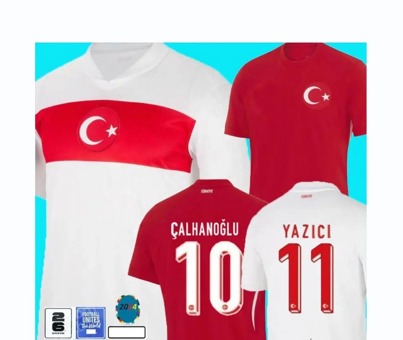 Turkiye Soccer Jersey 2024 Euro Cup Turkey National Team 24 25 Home Away DEMIRAL Kokcu YILDIZ ENES  Football Shirts Kit men kids