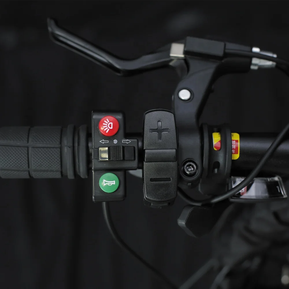 LED Electric Bike Front And Tail Light 24V-60V Universal Bicycle Horn switch Headlight Waterproof Ebike Safety Warning Lamp