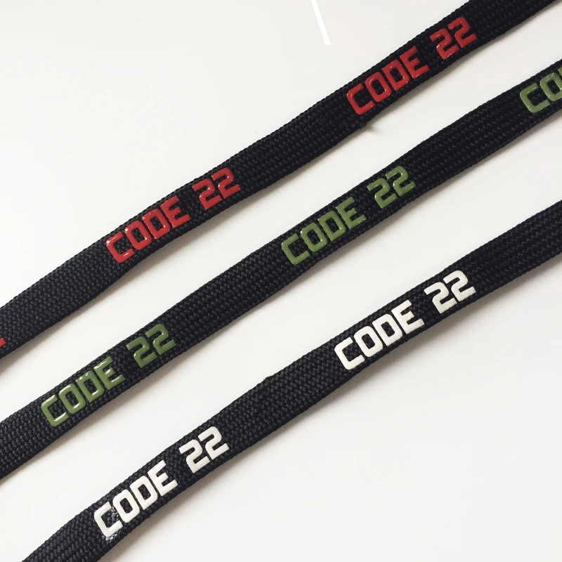 
Black Custom 3D logo printing silicone non-slip flat polyester braid metal ends draw string hoodie rope 