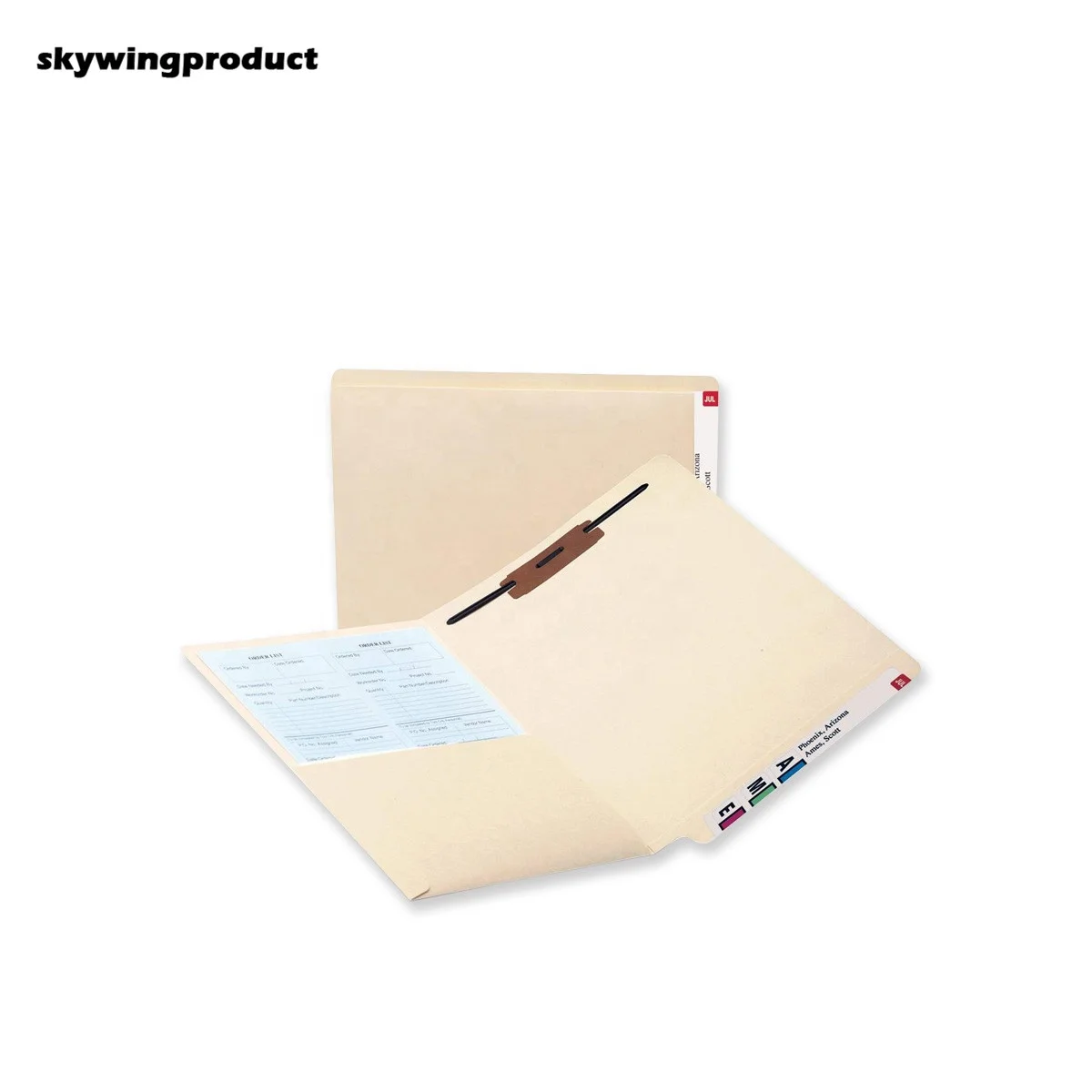 skywingproduct Custom Labels Multi Pink Colour 3 Tab 8.5 by 11inch Heavyweight Manila filing and organizing File Folders