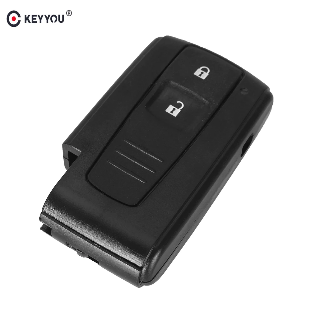 KEYYOU 2 Buttons Smart Remote Key Shell Case For Toyota Prius Fob Auto Car Key Shell Keyless Entry Case Without Key Blade
