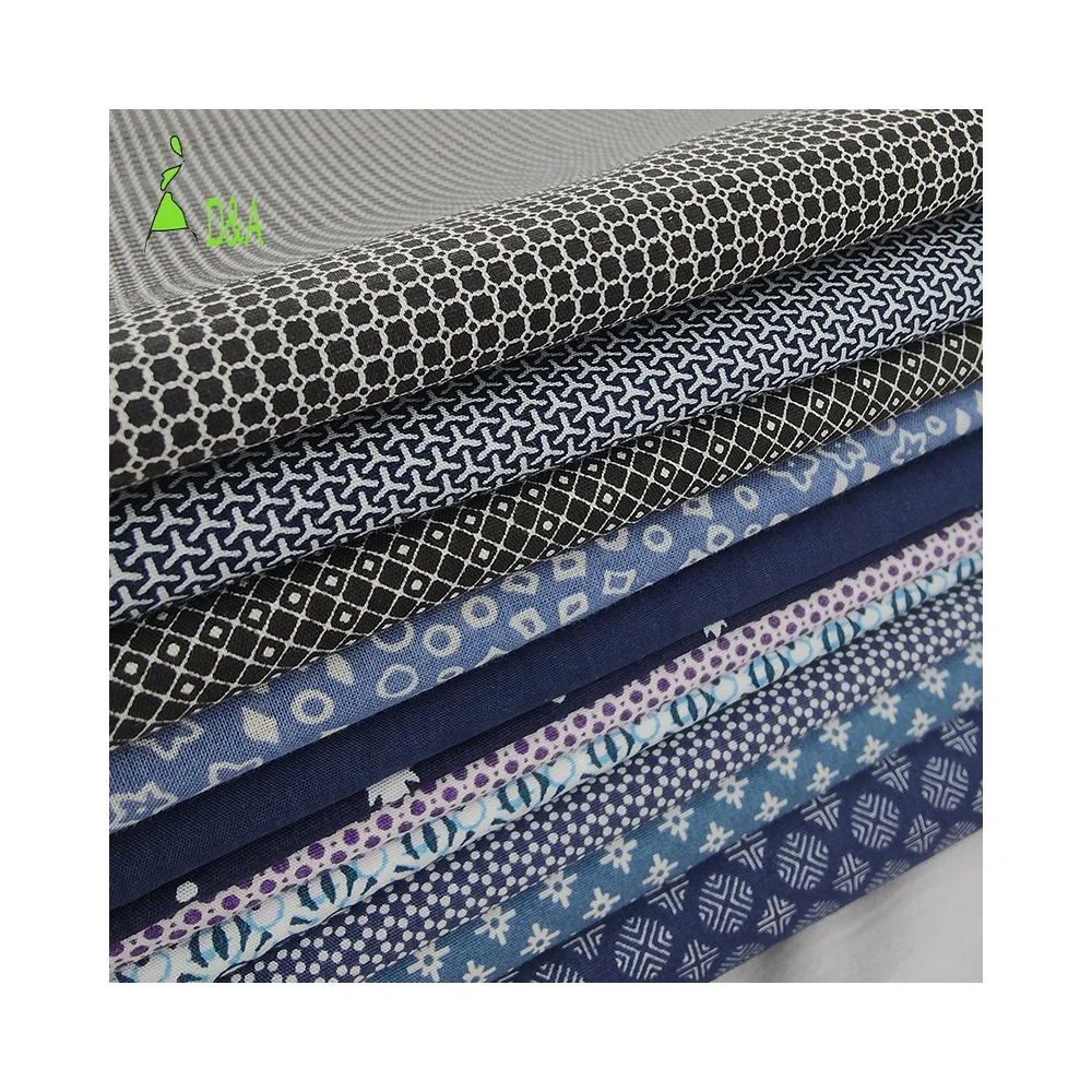 NO MOQ Printing 100% Cotton Custom Fabric Printing Digital Custom Black Print Cotton Fabric men shirt fabric