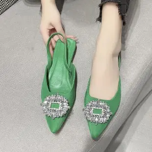 New Style Summer Sexy Party Luxury Pointed Toe Sandals Ladies Slippers Slip On Women Flat ladies soft women slides shoes