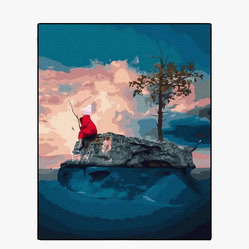 paint boy 40*50cm oil painting by numbers Children, back, abstract style customizable