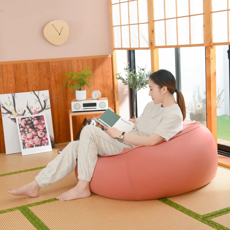 Bean Bag Chair Giant Flannel Cover No Filling Furniture Bed Big Sofa Bed  Three Size Cover Living Room Sofas