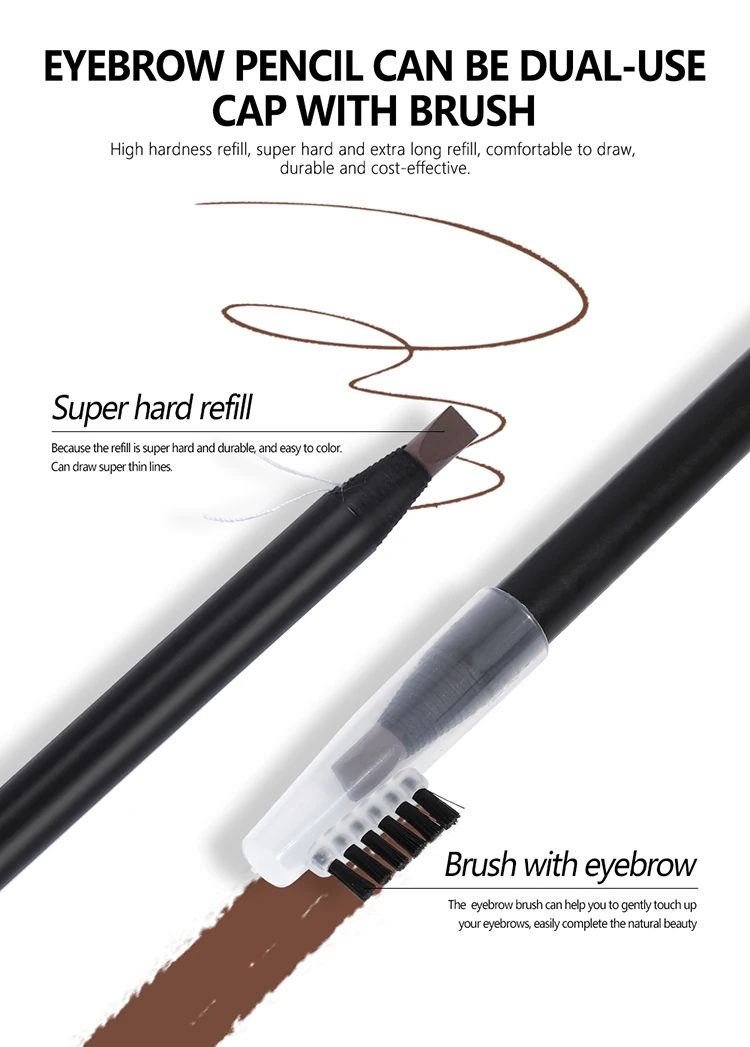 Naturaless pencil eyebrow brush factory price eyebrow pencil brow pencil private label eyebrow