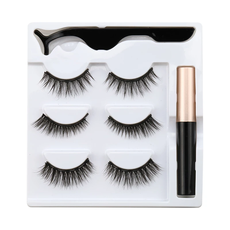 High quality custom magnetic lashes vendors wholesale new custom design 3d silk magnetic lashes magnetic mink eyelash