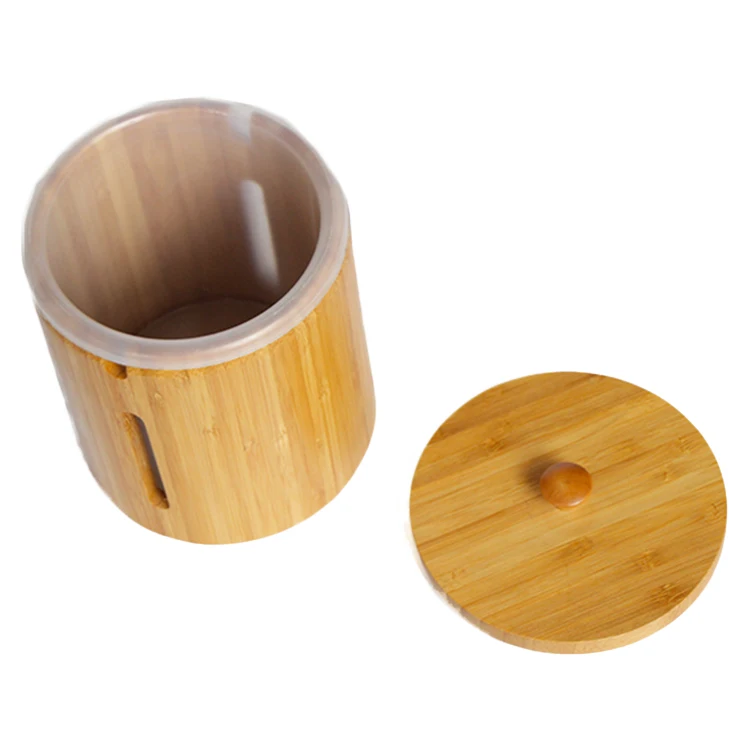 Bamboo Canister Food Storage Jar With Lid Salt Peanuts Dried Roses Coffee Pot Container Box Set