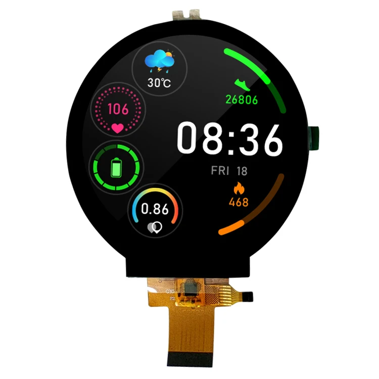 Factory outlet 1.28 2.1 5inch round lcd circular display ips tft screen circle touch screen panel  400cd SPI 240(RGB)x240