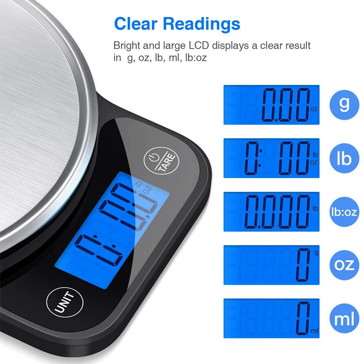 China Made 1g 5kg Food  Coffee   Scale Stainless Steel High Quality Egg Weighing Smart Scale Hot Selling Digital Kitchen Scale