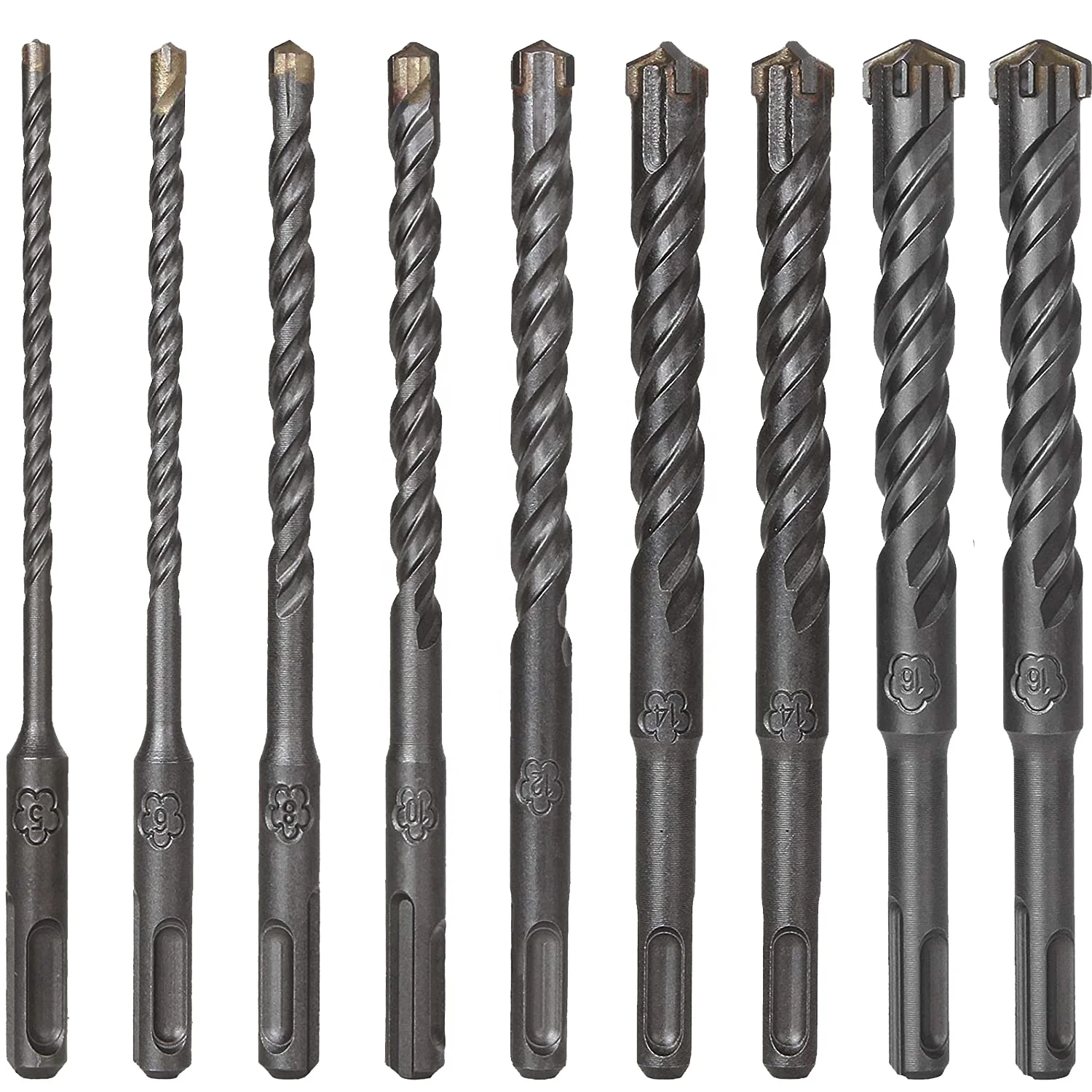 160mm Electric Hammer Drill Bits 5/6/8/10/12/14/16mm Cross Type Tungsten Steel Alloy SDS Plus for Masonry Concrete Rock Stone