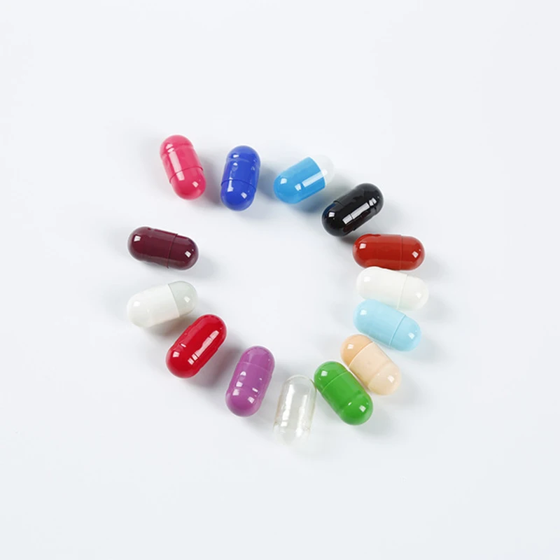 Fast shipping 10000pcs/case high quality 00 size medical colorful empty hard gelatin capsules