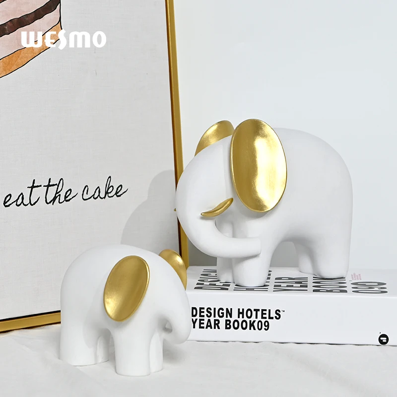 Luxury Home Accessories Elephant Resin Statue Desk Nordic Home Decor Office Decorative Art Animal Decor