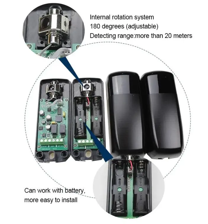 IP55 RTS Automatic Barrier/ Gate System Safety Protect Wireless Photocell/infraredphoto Beam Sensor Infrared 12V Photocell 940nm