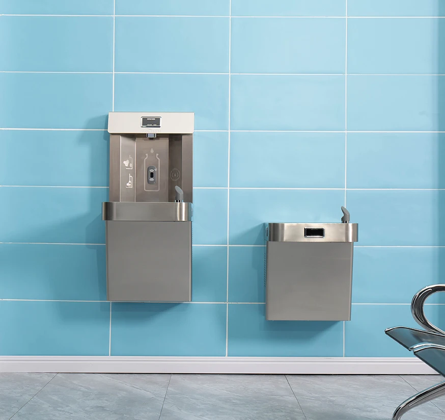 ADA Wheelchair Accessible Wall Mounted 316 304 Stainless Steel Drinkwater Bubbler Sink Drinking Water Fountain