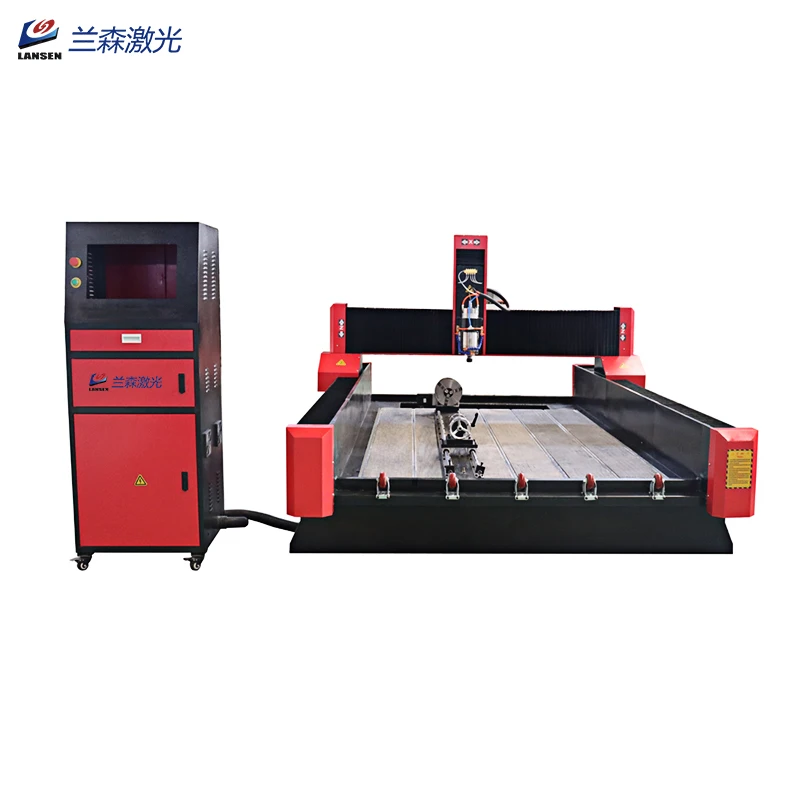 5.5KW strong structure with rotary device 4 axis 1530 stone cnc router engraving Cutting machine for 3D carving