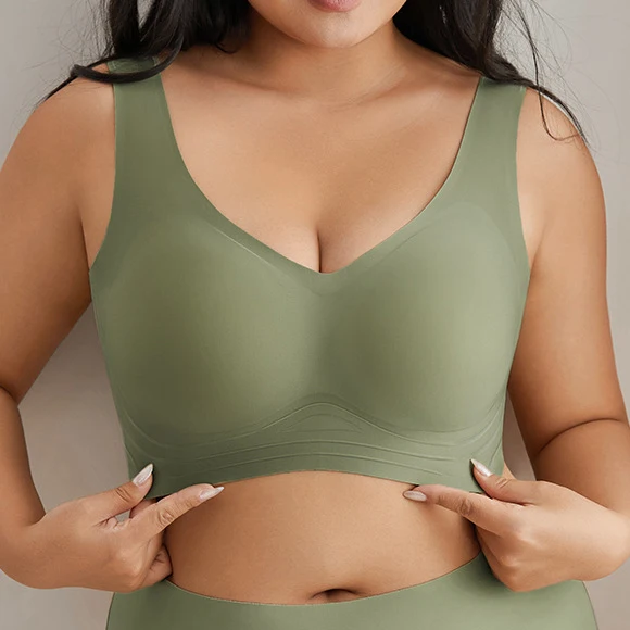 Ladymate ODM/OEM ropa interior de talla grande sin costuras para mujer Woman wireless daily bra 3XL-5XL plus size seamless bra