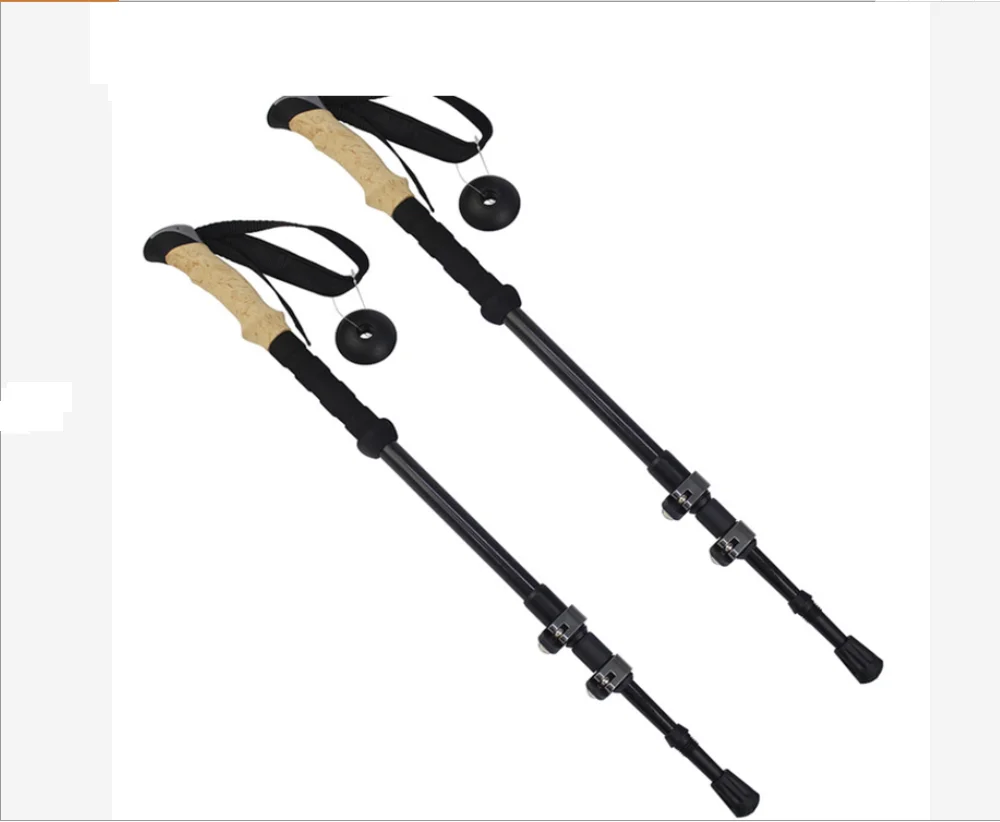 Adjustable trekking poles  durable lightweight aluminum collapsible adjustable trekking poles titanium walking stick