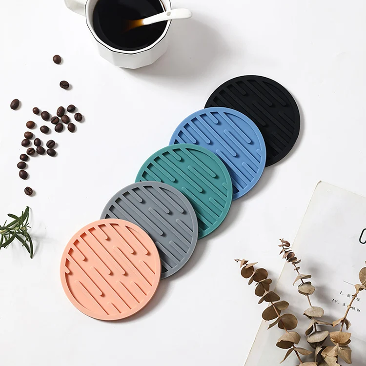 OEM&ODM Hot Selling Customized Color Drink Coffee Tea Mug Coasters Anti-Slip Non-Stick Silicone Coasters