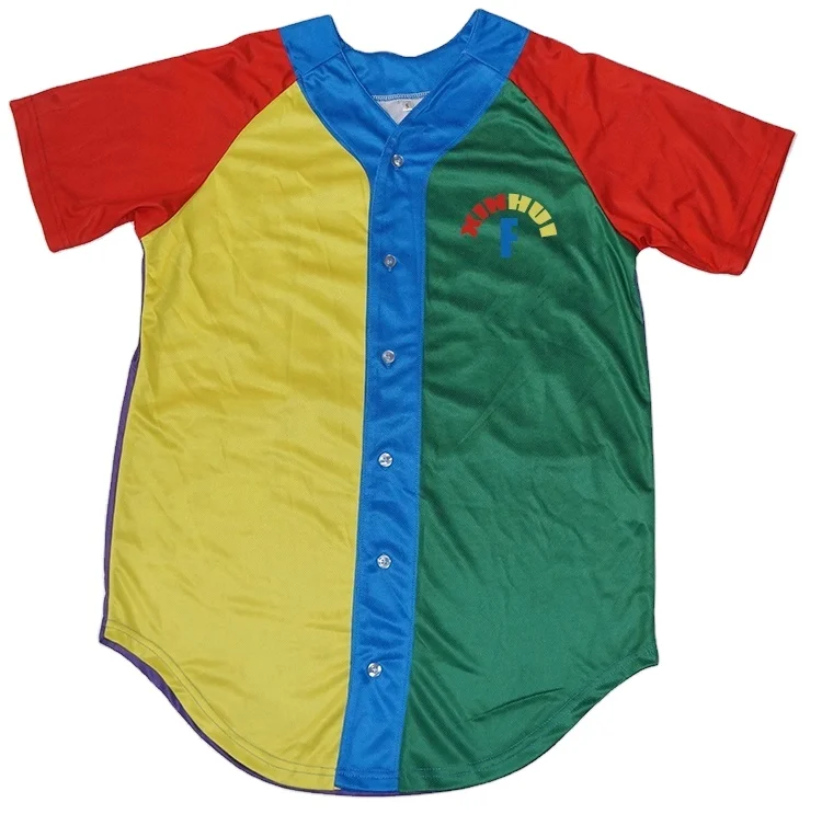 Бейсбольные майки с пуговицами из 100% полиэстера