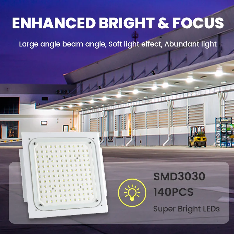 100W-250W High Brightness IP65 Waterproof Aluminum LED Explosion Proof Light Petrol Gas Station Canopy Lamps Warehouse Landscape