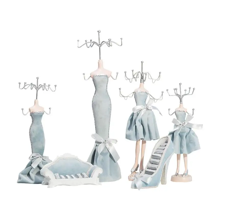 Various Design Pink Fabric Dress Display Stand for Jewelry Small Gifts For Women